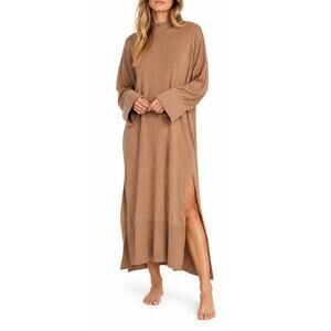 Free People Beach Sweater Dress. Cotton / Linen Oversized tunic dress. Tan. M